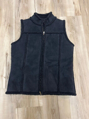 Liz Claiborne petite Sherpa lined for suede vest size S